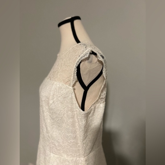 Vintage CALVIN KLEIN  Midi Lace Overlay Sleeveless Empire Women' Dress SZ 12. - Picture 9 of 13